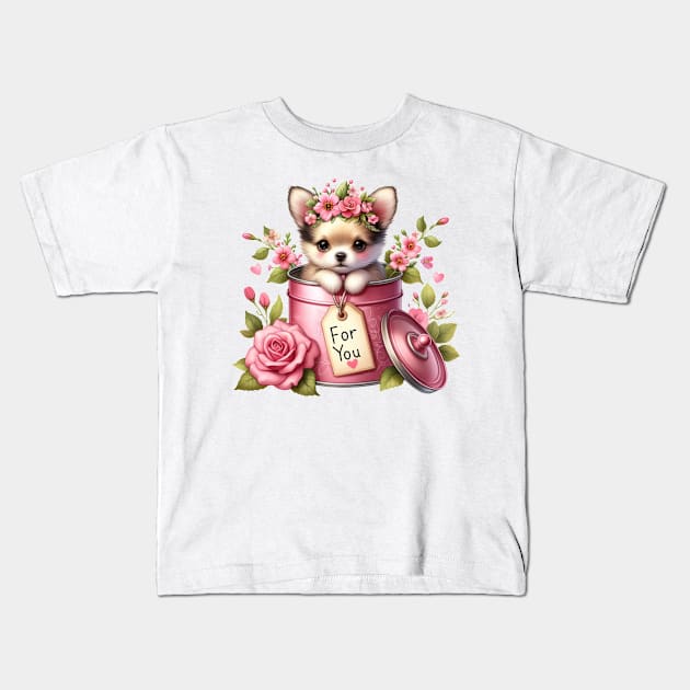 Valentine Chihuahua Dog For You Kids T-Shirt by Chromatic Fusion Studio